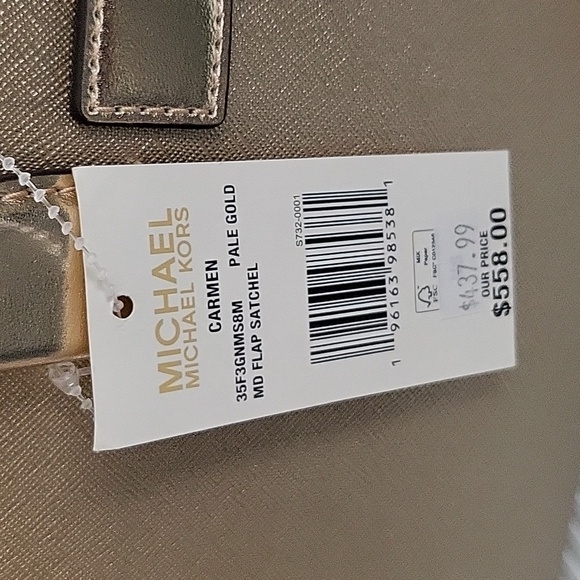 NWT MICHAEL KORS PALE GOLD CARMEN SATCHEL - Picture 12 of 14